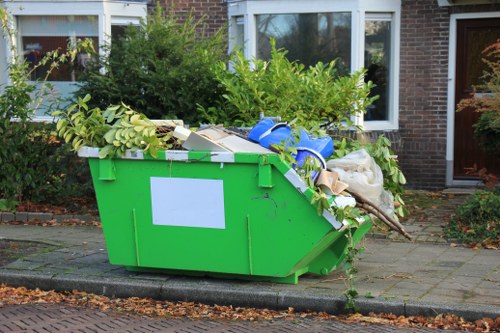 Recycling bins and waste disposal in a commercial setting